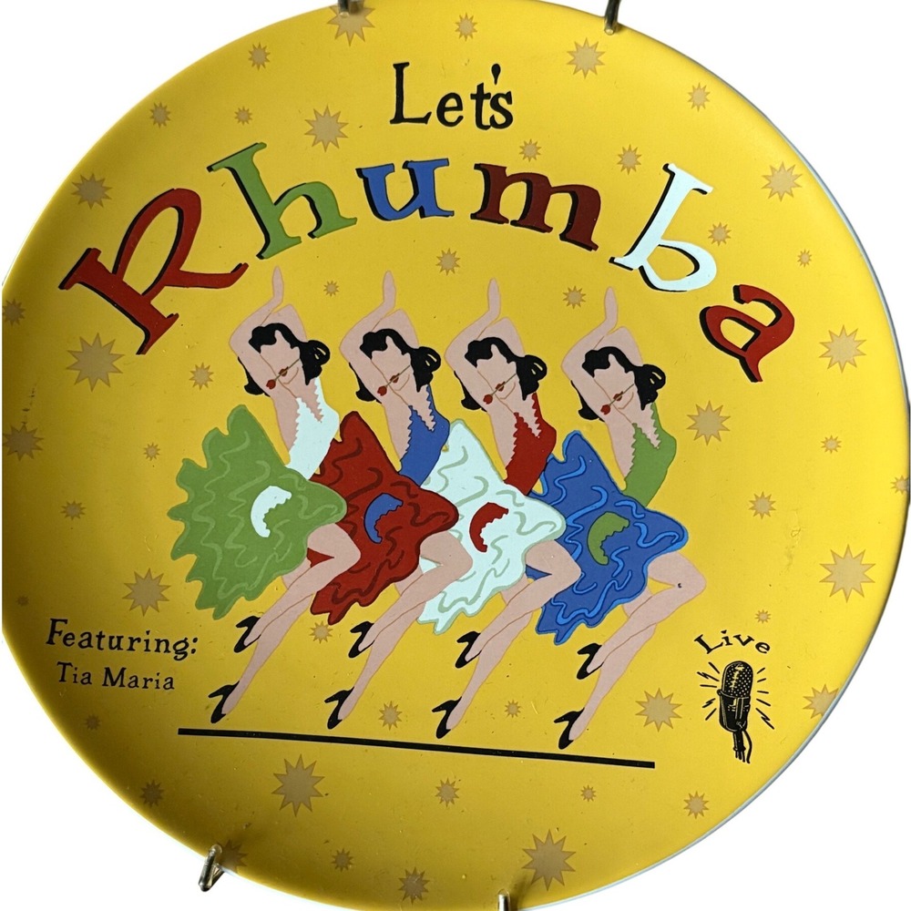 Pottery Barn The Dance Plates Set of 3 Cha Cha Mambo Rhumba Retro 10.5 inch